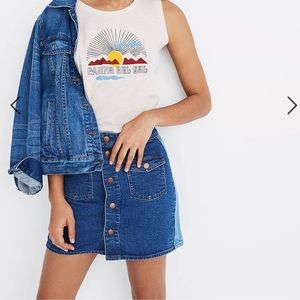 Madewell Pieced Edition Denim Straight Mini Skirt Sz28
